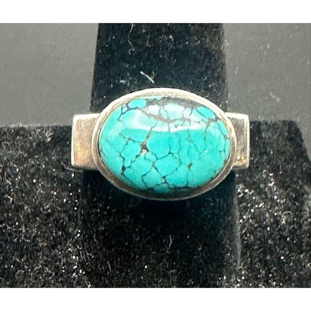 Silpada Sterling Silver 925 Geometric Turquoise Ring 9-9.5